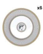 Set di 6 piatti da aperitivo in porcellana bianca Palladium - 19 x 19 x 1,5 cm