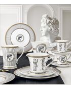 Set di 6 piatti da aperitivo in porcellana bianca Palladium - 19 x 19 x 1,5 cm