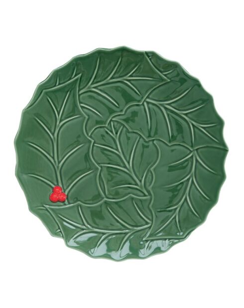 Piatto da portata in porcellana Holly & Berries verde - 30 x 30 x 2 cm