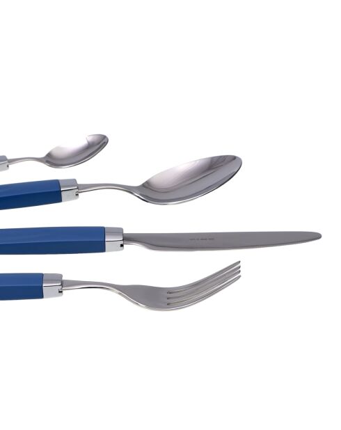 Besteckset Easy Blue aus Edelstahl, 24-teilig