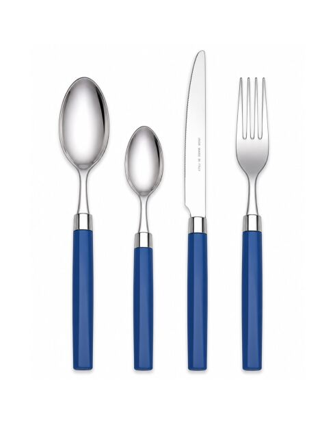 Besteckset Easy Blue aus Edelstahl, 24-teilig