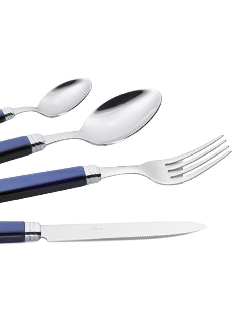 Ensemble de couverts en acier inoxydable Zara bleu - 24 pièces