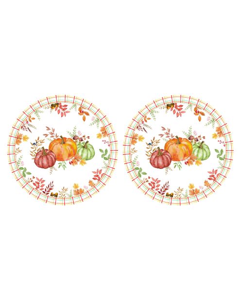 Juego de 2 manteles individuales multicolores Harvest, 34,5 x 34,5 cm
