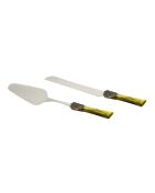 Set van 2 groene Syrah roestvrijstalen dessertborden - 25 x 5 x 4 cm