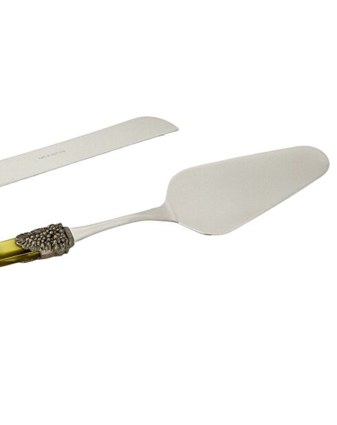 Set van 2 groene Syrah roestvrijstalen dessertborden - 25 x 5 x 4 cm