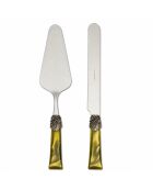 Set van 2 groene Syrah roestvrijstalen dessertborden - 25 x 5 x 4 cm