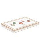 Plato multicolor de porcelana para Nochebuena, 35 x 23,5 x 2 cm