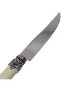 Set van 6 klassieke roestvrijstalen steakmessen saliegroen - 26 x 5,8 x 7 cm
