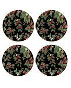 Juego de 4 platos de postre de porcelana Orchard multicolores, 19 x 19 x 1,5 cm