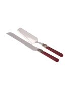 Set de 2 postres clásicos de acero inoxidable burdeos, 25 x 5 x 4 cm