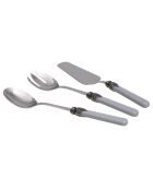 Set di 3 posate in acciaio inossidabile grigio classico, 25 x 5 x 4 cm