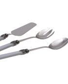 Set di 3 posate in acciaio inossidabile grigio classico, 25 x 5 x 4 cm