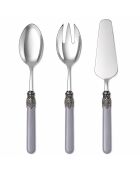 Set di 3 posate in acciaio inossidabile grigio classico, 25 x 5 x 4 cm