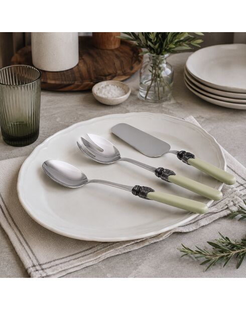 Set di 3 posate in acciaio inossidabile grigio classico, 25 x 5 x 4 cm