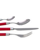 Set posate in acciaio inox rosso pastello - 24 pezzi