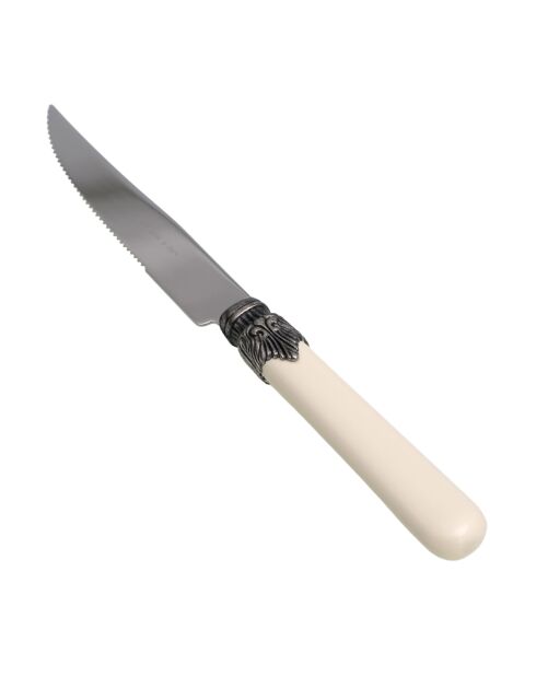 Set di 6 coltelli da bistecca classici in acciaio inossidabile color avorio - 26 x 5,8 x 7 cm