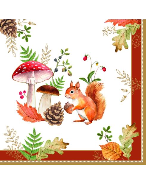 Juego de 20 servilletas de papel multicolor Autumn Breeze, 33 x 33 cm
