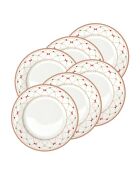 Set mit 6 mehrfarbigen Nussknacker Twist Speisetellern aus Porzellan, 27 x 27 x 2 cm