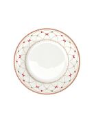 Set mit 6 mehrfarbigen Nussknacker Twist Speisetellern aus Porzellan, 27 x 27 x 2 cm