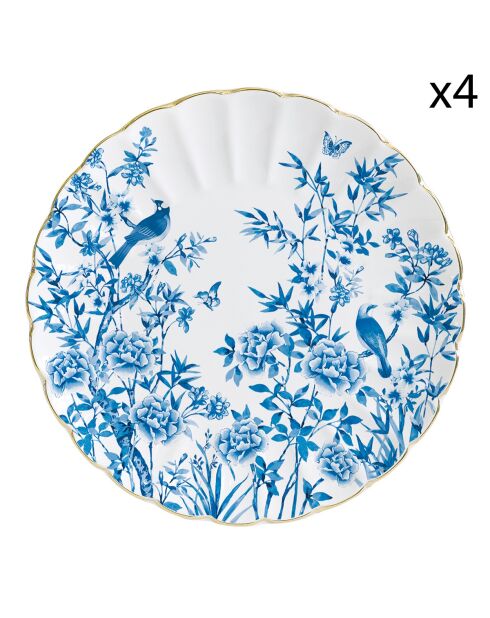Lot de 4 assiettes en porcelaine Paradise Garden multicolores - 19 x 19 x 2,5 cm