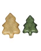 Set di 2 piatti da dessert Christmas Twist in vetro verde/oro