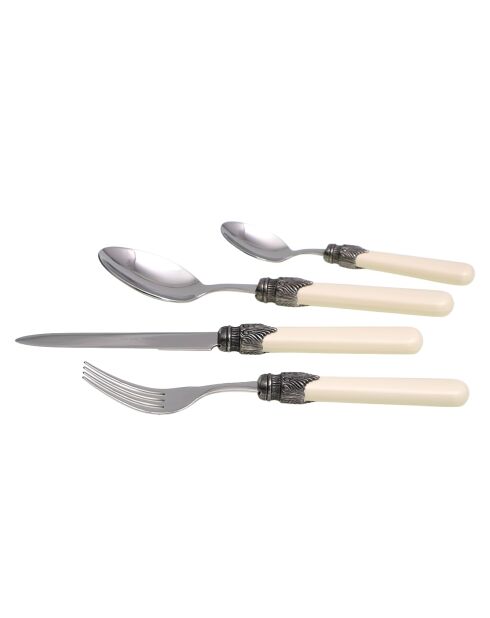 Juego de cubiertos clásico de acero inoxidable marfil - 24 piezas