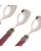 Set di 6 cucchiaini da gelato classici in acciaio inossidabile blu ortensia - 16,5 x 4,5 x 5 cm