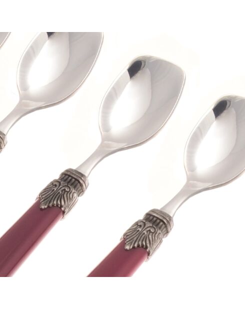 Set de 6 cucharas clásicas de acero inoxidable para helado, color azul hortensia, 16,5 x 4,5 x 5 cm