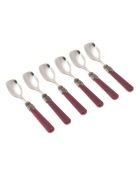 Set di 6 cucchiaini da gelato classici in acciaio inossidabile blu ortensia - 16,5 x 4,5 x 5 cm