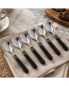 Set di 6 cucchiaini da gelato classici in acciaio inossidabile blu ortensia - 16,5 x 4,5 x 5 cm