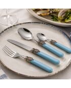 Klassisches Besteckset aus bordeauxrotem Edelstahl — 24-teilig