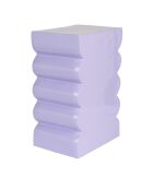 2 taburetes con curvas brillantes de color morado, 21 x 30 x 45 cm