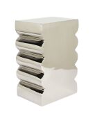 Tabouret Curves Shiny argenté - 21x30x45 cm