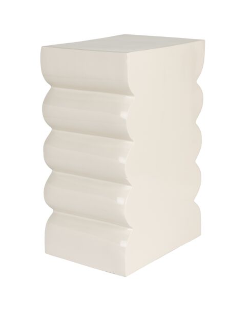 2 Curves Hocker, glänzend, beige, 21 x 30 x 45 cm