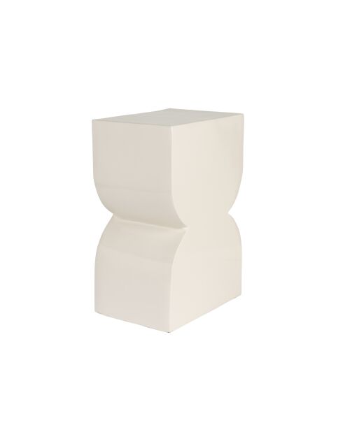 2 beigefarbene Hocker mit glänzenden Kegeln — 21 x 30 x 45 cm