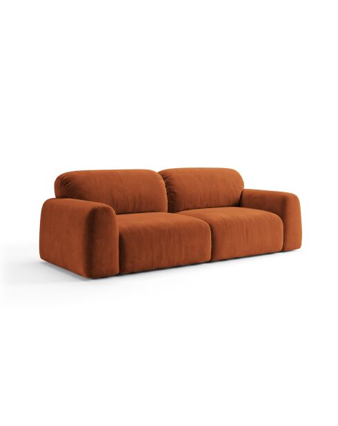 Canapé 3 places Milan terracotta - 220 x 104 x 82 cm