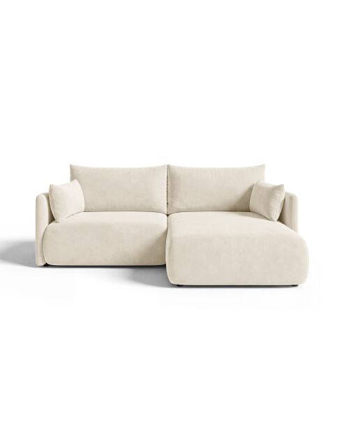 Sofá de esquina derecha Monaco de 3 plazas beige claro - 215 x 151 x 82 cm