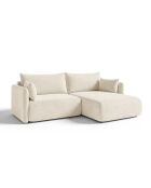 Sofá de esquina derecha Monaco de 3 plazas beige claro - 215 x 151 x 82 cm
