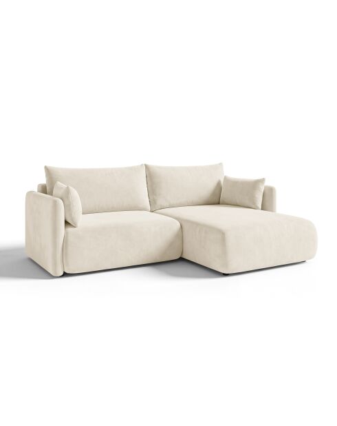 Sofá de esquina derecha Monaco de 3 plazas beige claro - 215 x 151 x 82 cm