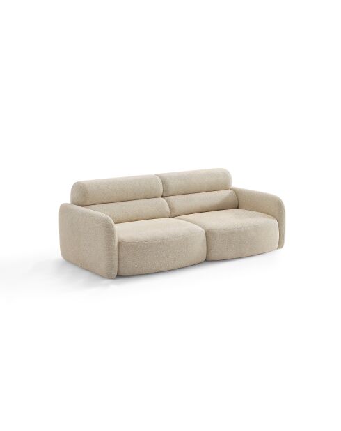 Canapé 3 places Malmo beige - 194 x 100 x 83 cm