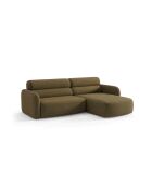 Divano angolare destro Malmo olive a 3 posti - 219 x 165 x 83 cm