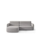 Divano angolare sinistro a 3 posti grigio Malmo - 219 x 165 x 83 cm