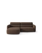 Divano angolare sinistro Malmo 3 posti marrone scuro - 219 x 165 x 83 cm
