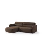 Divano angolare sinistro Malmo 3 posti marrone scuro - 219 x 165 x 83 cm