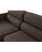 Divano angolare sinistro Malmo 3 posti marrone scuro - 219 x 165 x 83 cm