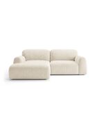 Sofá Milan de 3 plazas en esquina izquierda beige claro - 240 x 158 x 82 cm