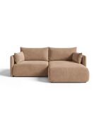 Sofá de esquina derecha Monaco de 3 plazas beige - 215 x 151 x 82 cm