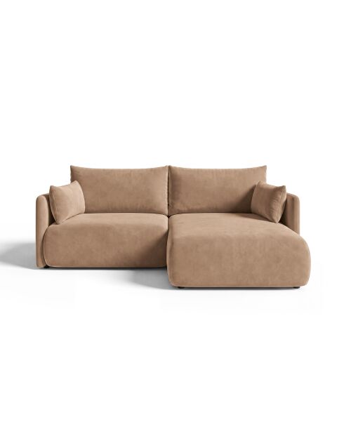 Sofá de esquina derecha Monaco de 3 plazas beige - 215 x 151 x 82 cm