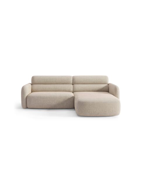 Sofá de esquina derecha Malmo beige de 3 plazas - 219 x 165 x 83 cm