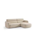 Divano angolare destro a 3 posti Malmo beige - 219 x 165 x 83 cm